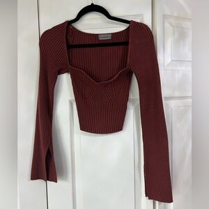 Urban Outfitters Burgundy long sleeve top; size small